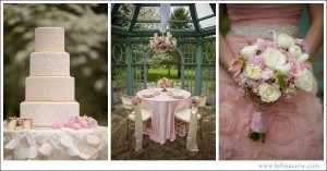 Pink and Gold Wedding Cake